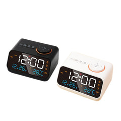 Digital FM Radio Alarm Clock with Dual Alarms, Snooze, Temperature, Date Display, and Memory Function