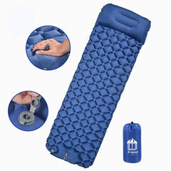 Camping Mat Sleeping Pad Self Inflatable Mattress With Pillow Ultralight Air Cushion Outdoor Hiking Fast Air Charging