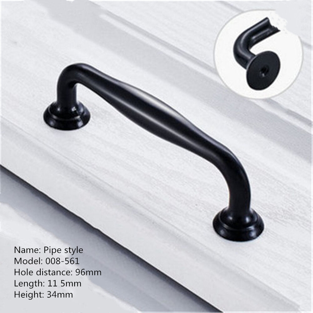 Aluminum Alloy Black Handles For Furniture Cabinet Knobs And Handles Kitchen Handles Drawer Knobs Cabinet Pulls Cupboard Handles Knobs