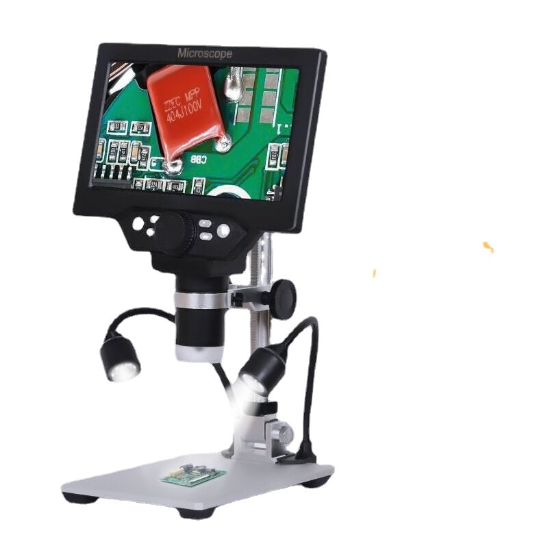 Digital Microscope 12MP 7 Inch Large Color Screen Large Base LCD Display 1-1200X Continuous with Light