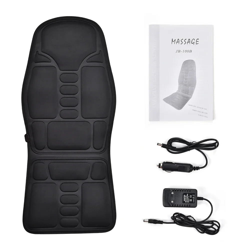 Electric Massager Chair Pad with Heat, Vibrating Neck, Back, Lumbar Cushion for Car and Home Office