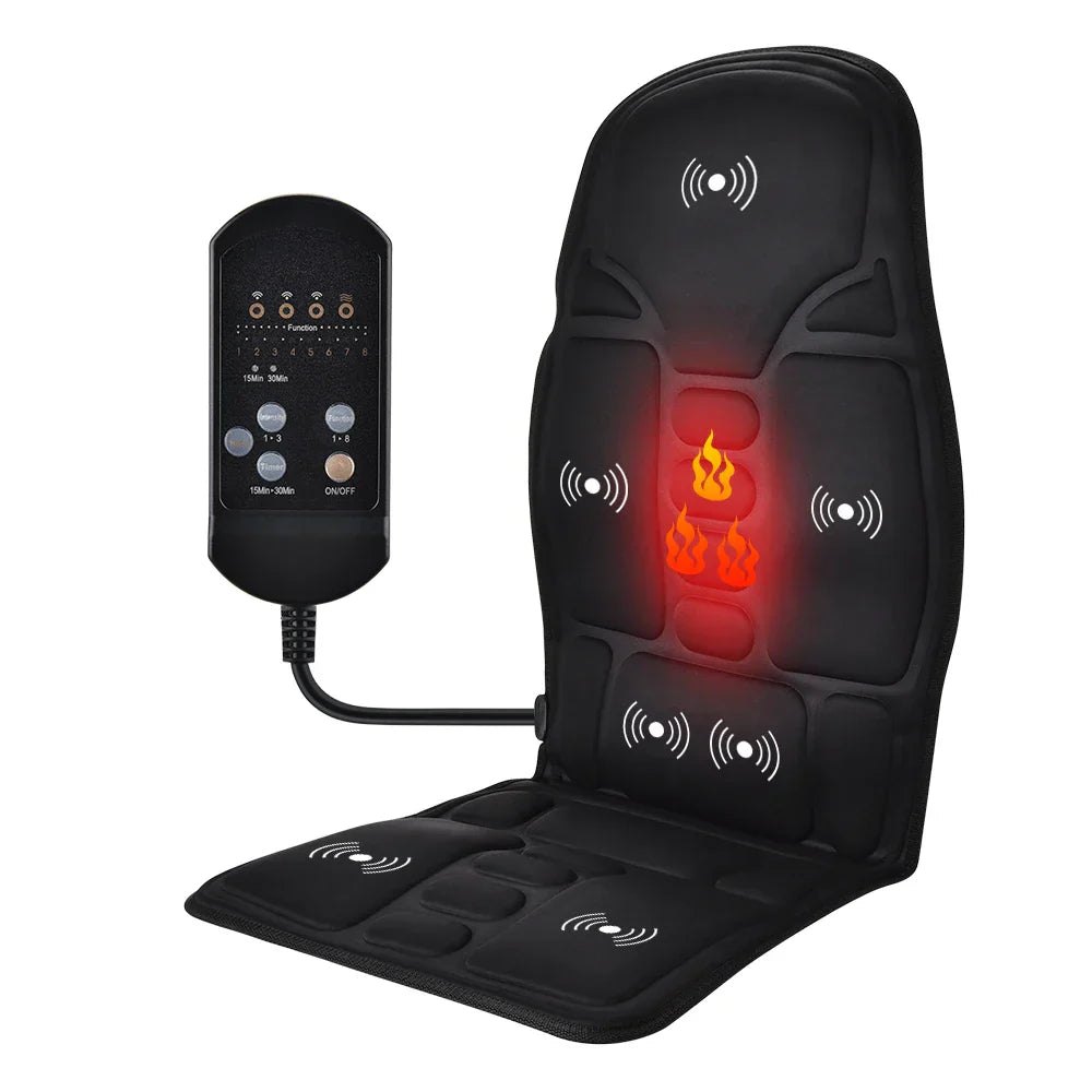 Electric Massager Chair Pad with Heat, Vibrating Neck, Back, Lumbar Cushion for Car and Home Office
