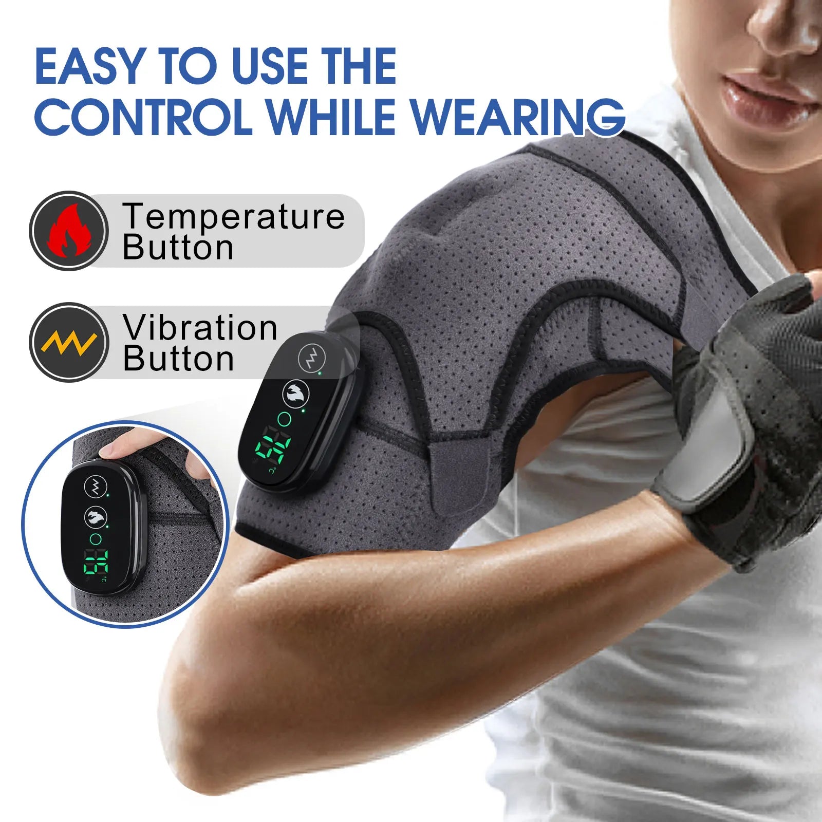 Electric Shoulder Massager Belt with Vibration & Heating, Muscle Relaxer and Warmer Pads
