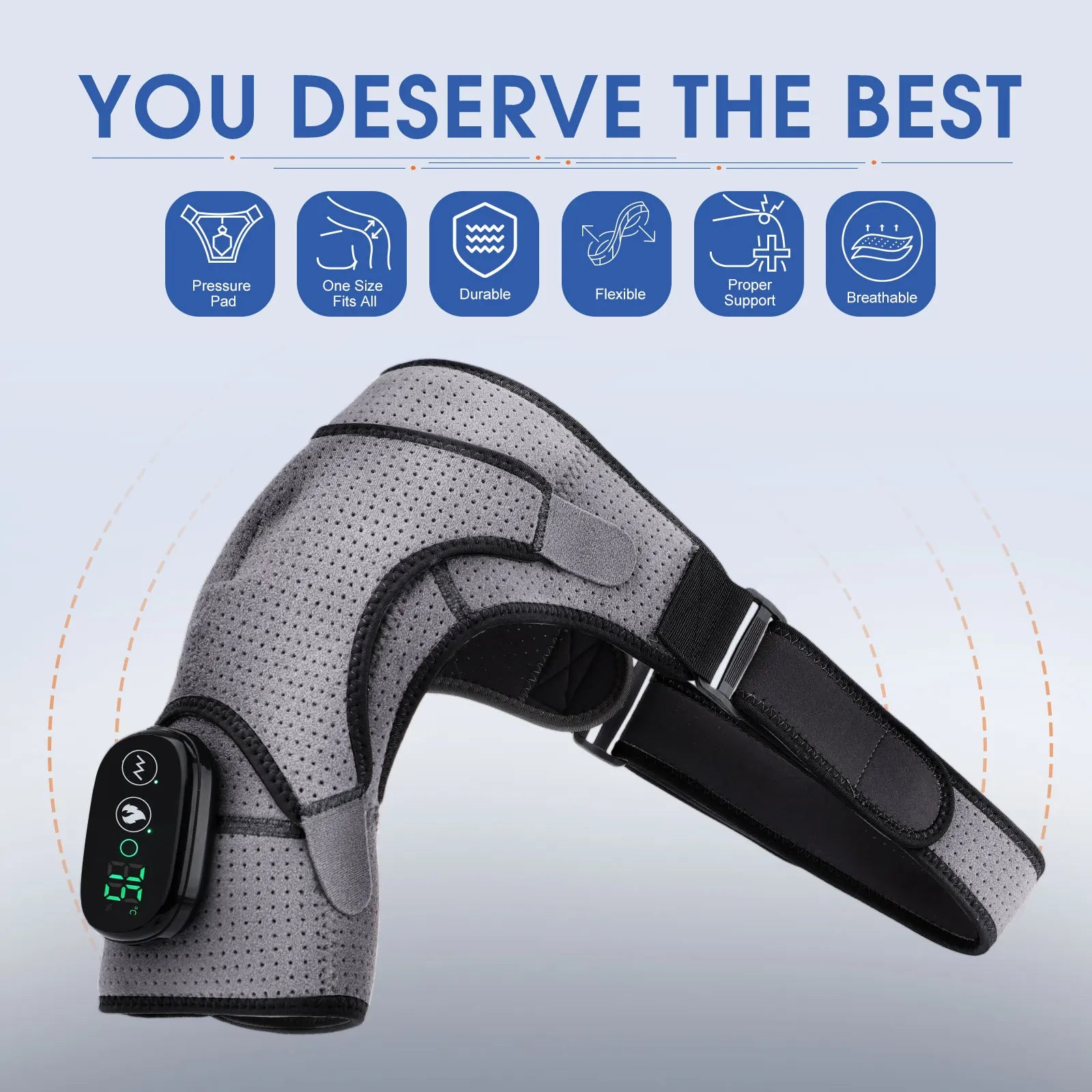 Electric Shoulder Massager Belt with Vibration & Heating, Muscle Relaxer and Warmer Pads