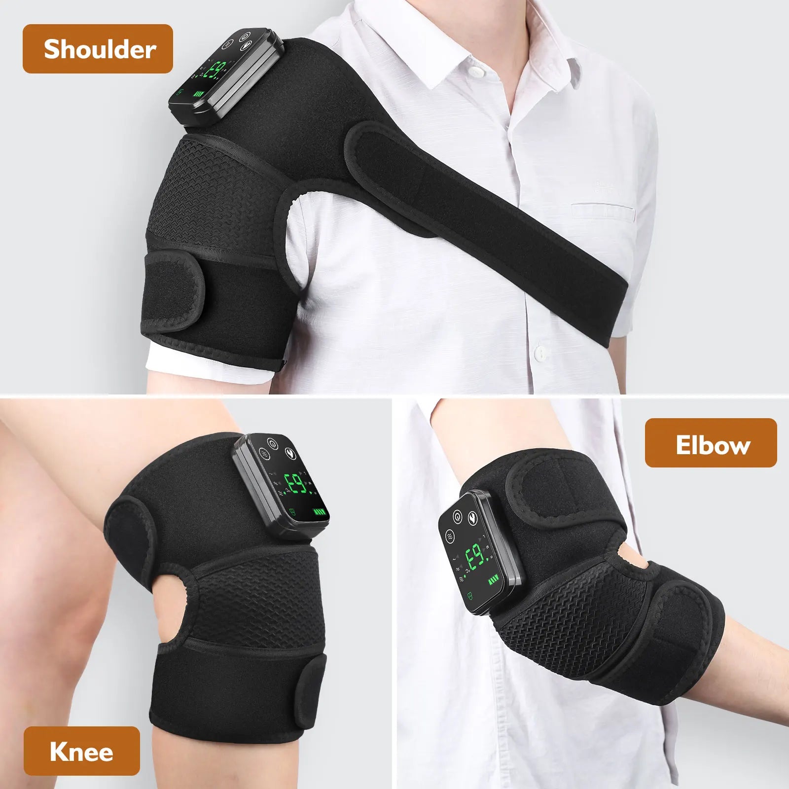 Electric Shoulder Massager Belt with Vibration & Heating, Muscle Relaxer and Warmer Pads