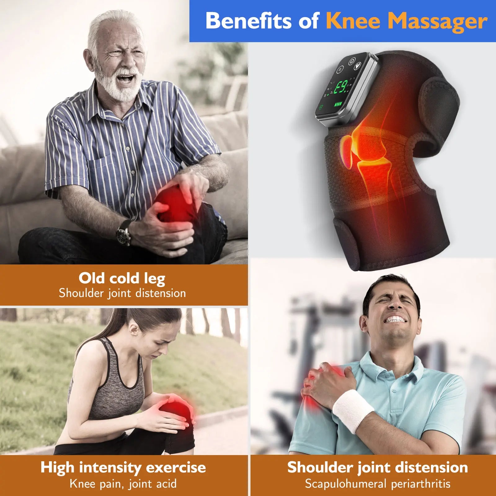 Electric Shoulder Massager Belt with Vibration & Heating, Muscle Relaxer and Warmer Pads
