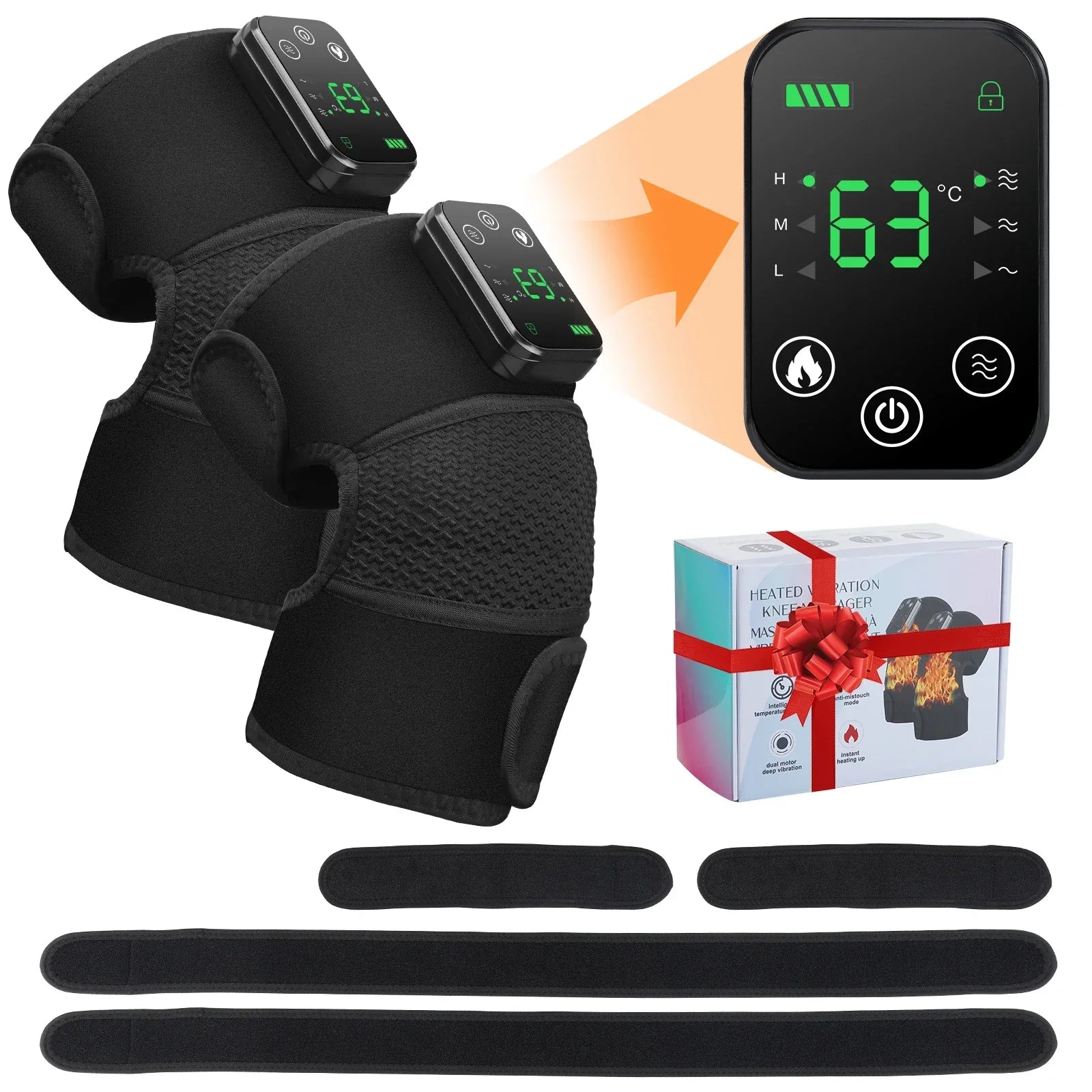Electric Shoulder Massager Belt with Vibration & Heating, Muscle Relaxer and Warmer Pads