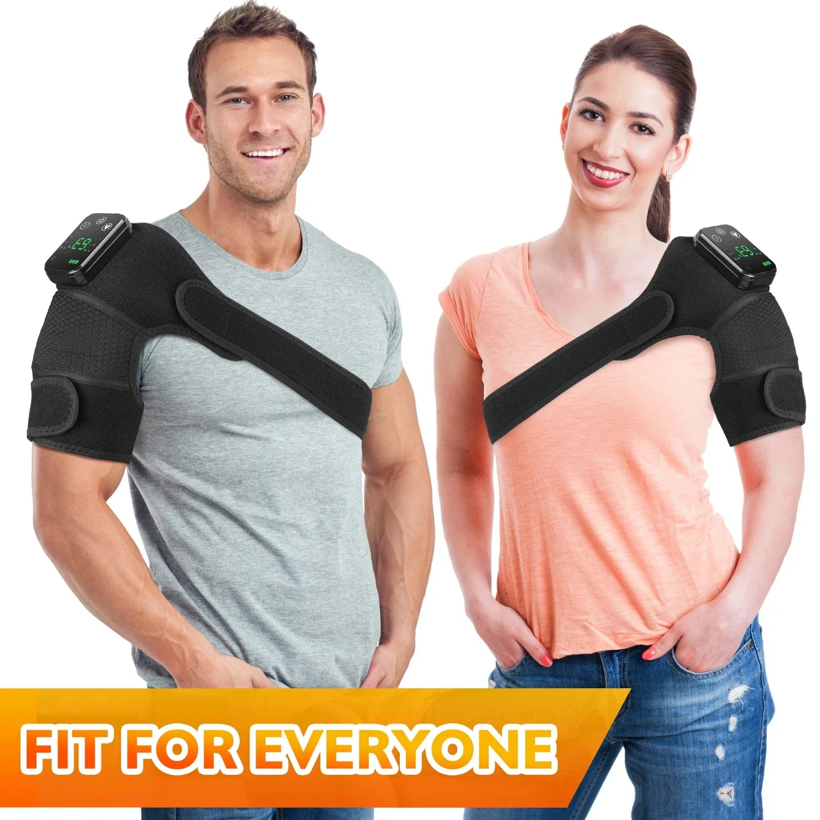Electric Shoulder Massager with Heat and Vibration, Knee Elbow Brace for Discomfort Relief