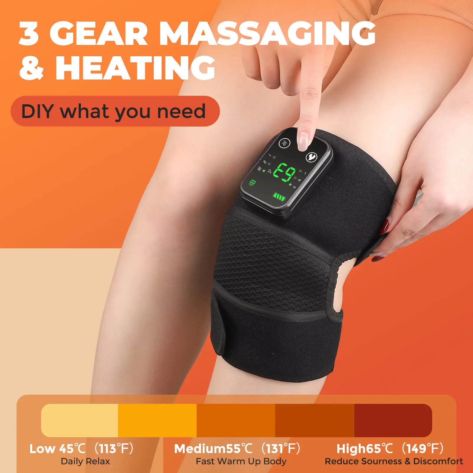 Electric Shoulder Massager with Heat and Vibration, Knee Elbow Brace for Discomfort Relief