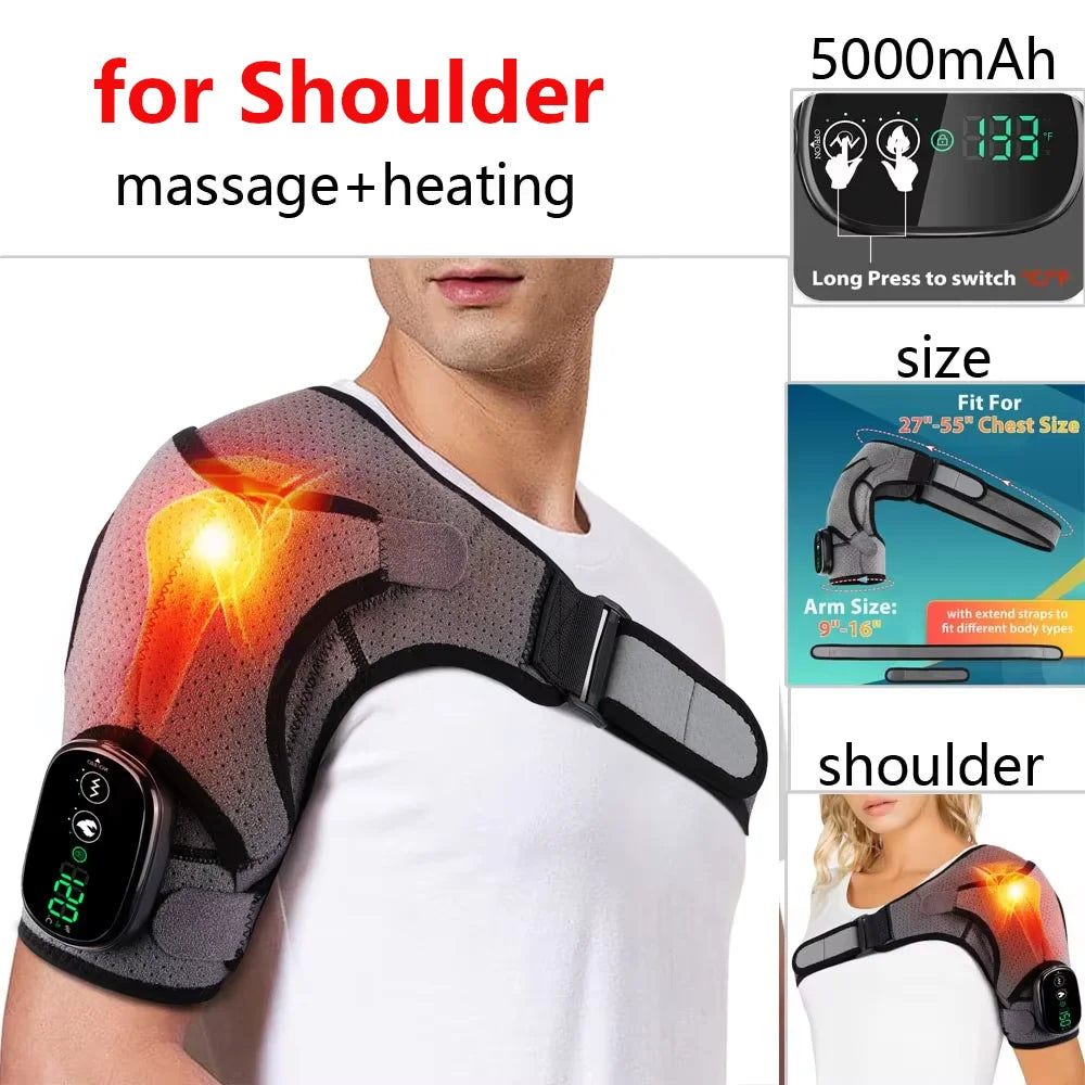 Electric Shoulder Massager with Heat, Vibration, Steam for Arthritis and Muscle Relaxation