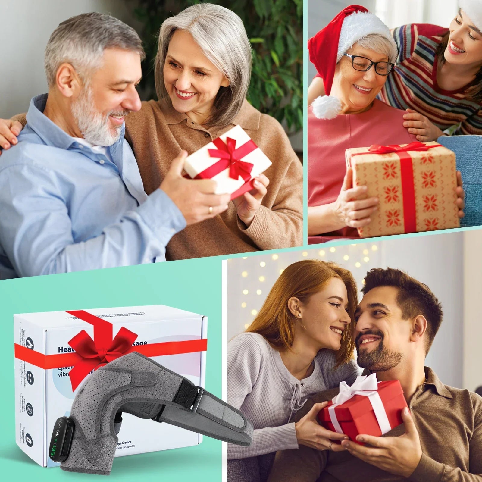 Electric Shoulder Massager with Heat, Vibration, Thermal Brace for Muscle Relaxation and Joint Support