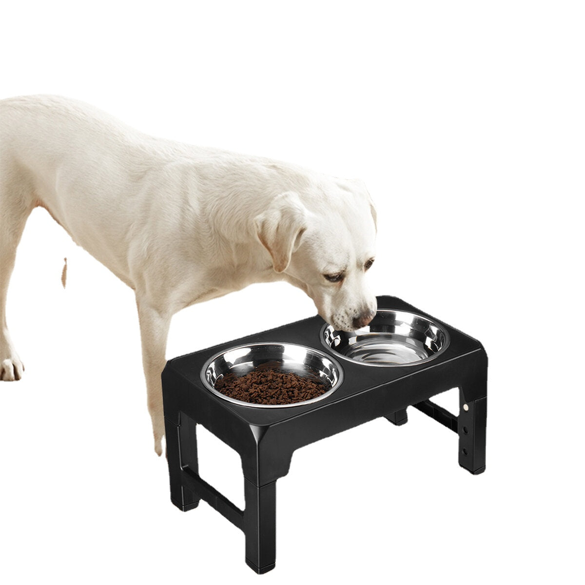 Dog Bowl Raised Elevated Double Pet Feeder for Food and Water Reduce Neck Stress Puppy Cat Supplies