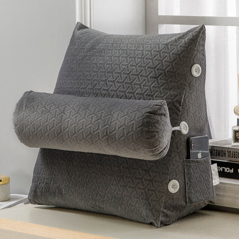 Seat Cushion Triangular Wedge Lumbar Pillow Support Backrest Bolster Soft Headboard