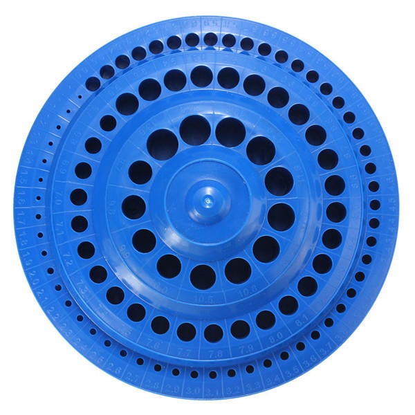 100 Holes Drill Bit Storage Case Multi-functional Plastic Round Shape Drill Bit Display Box Blue