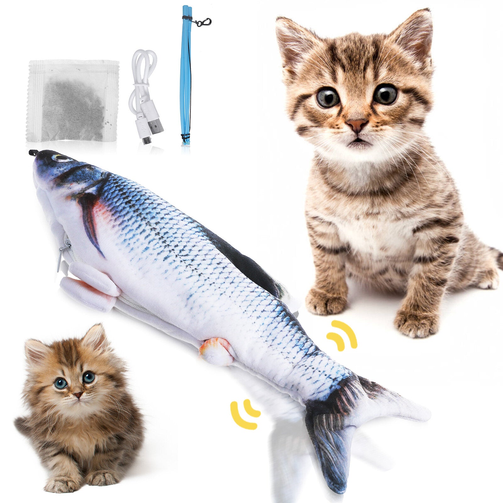 Cat Fish USB Charging Pet Supplies Puppy Toy Dog Playing Fishing Removable Washable