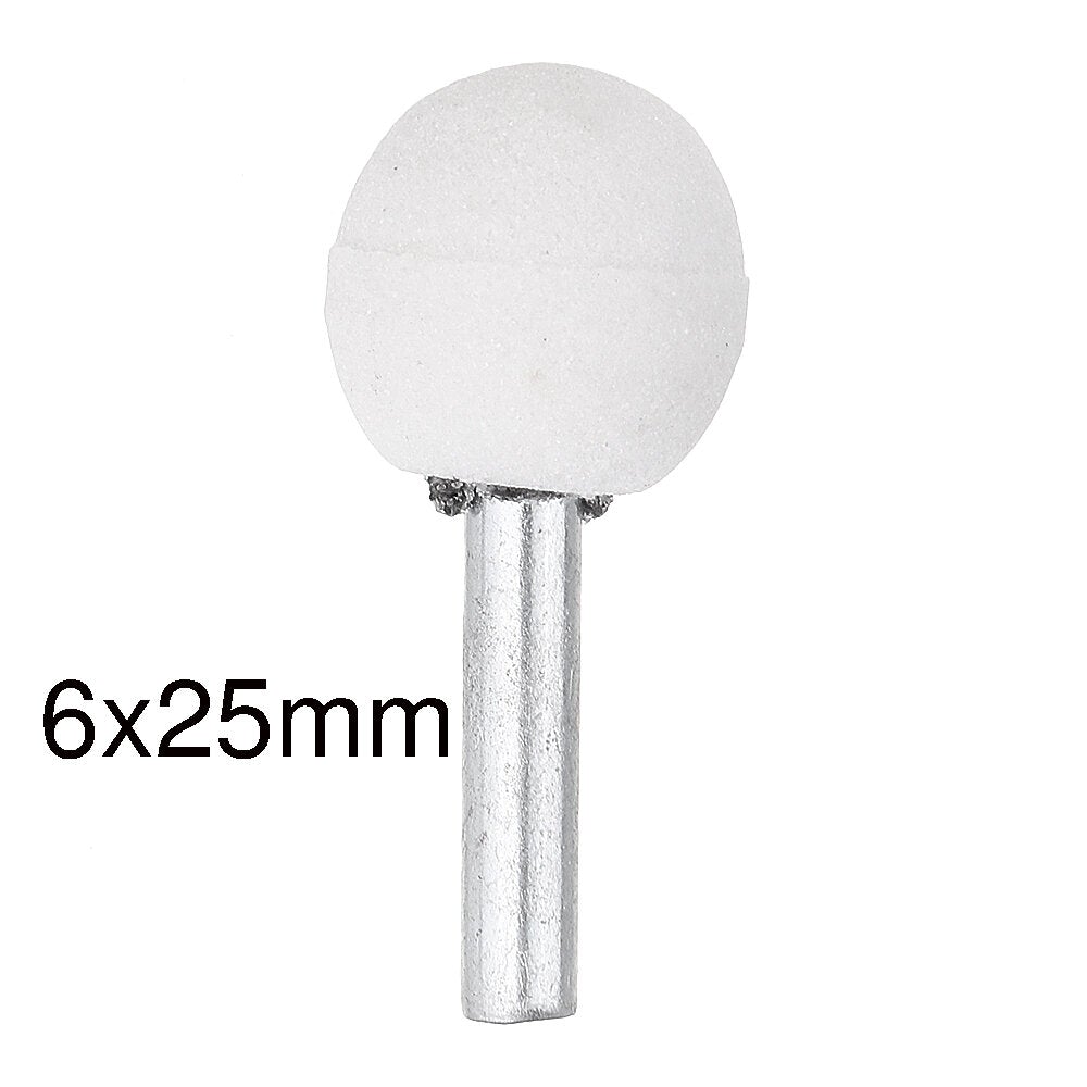 10pcs 3x12/6x22/6x25mm Abrasive Mounted Grinding Stone Spherical Head Wheel Abrasive Tools for Rotary Tool