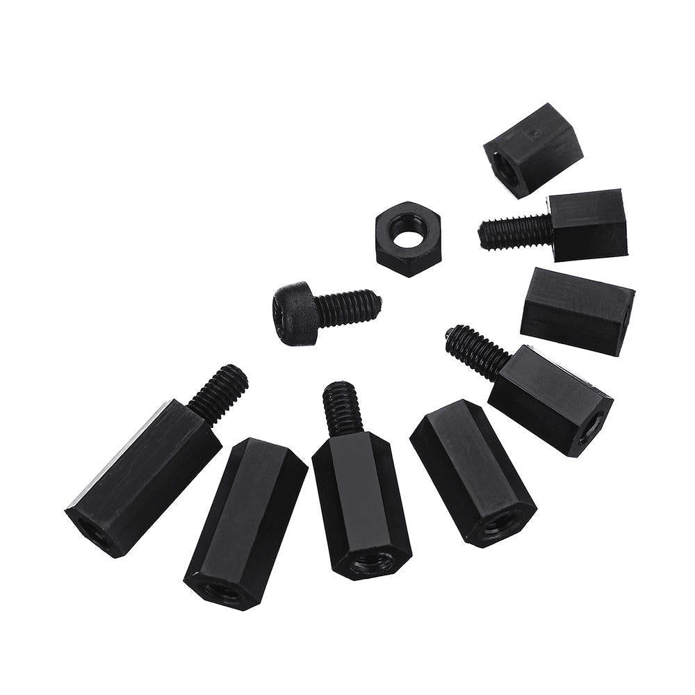 M2 M3 Nylon Screw Black Hex Screw Nut Nylon PCB Standoff Assortment Kit 600Pcs