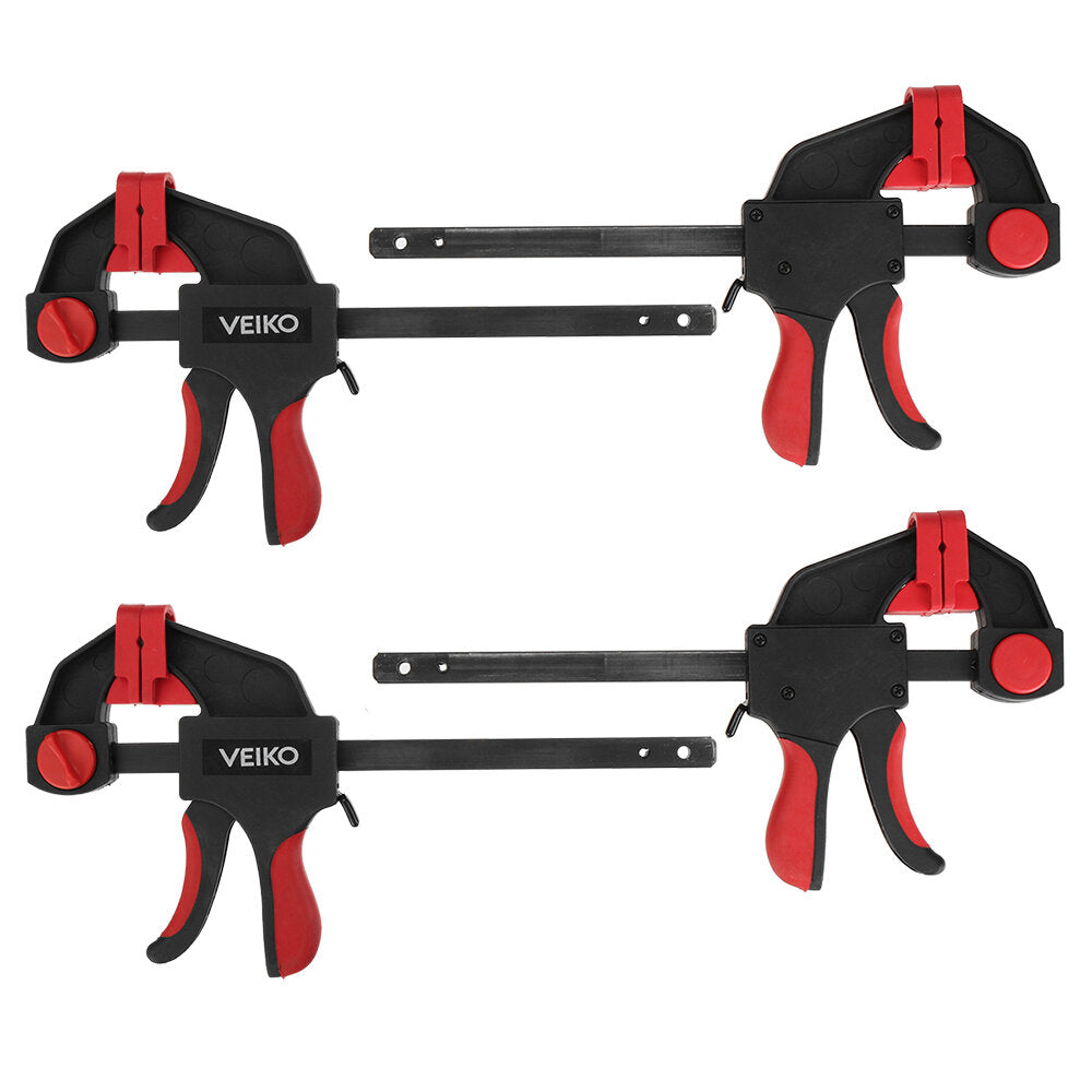 4Pcs Quick-Grip Bar Clamps 6/12in - One-Handed, 100KG Load, Woodworking F Clamp