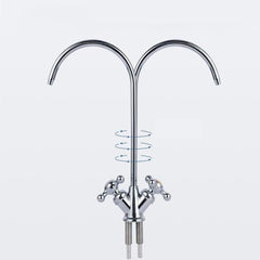 304 Stainless Steel Reverse Osmosis Three Forks Mixer Tap 360 Degree Swivel Spout Gooseneck Drinking Water Filter Faucet