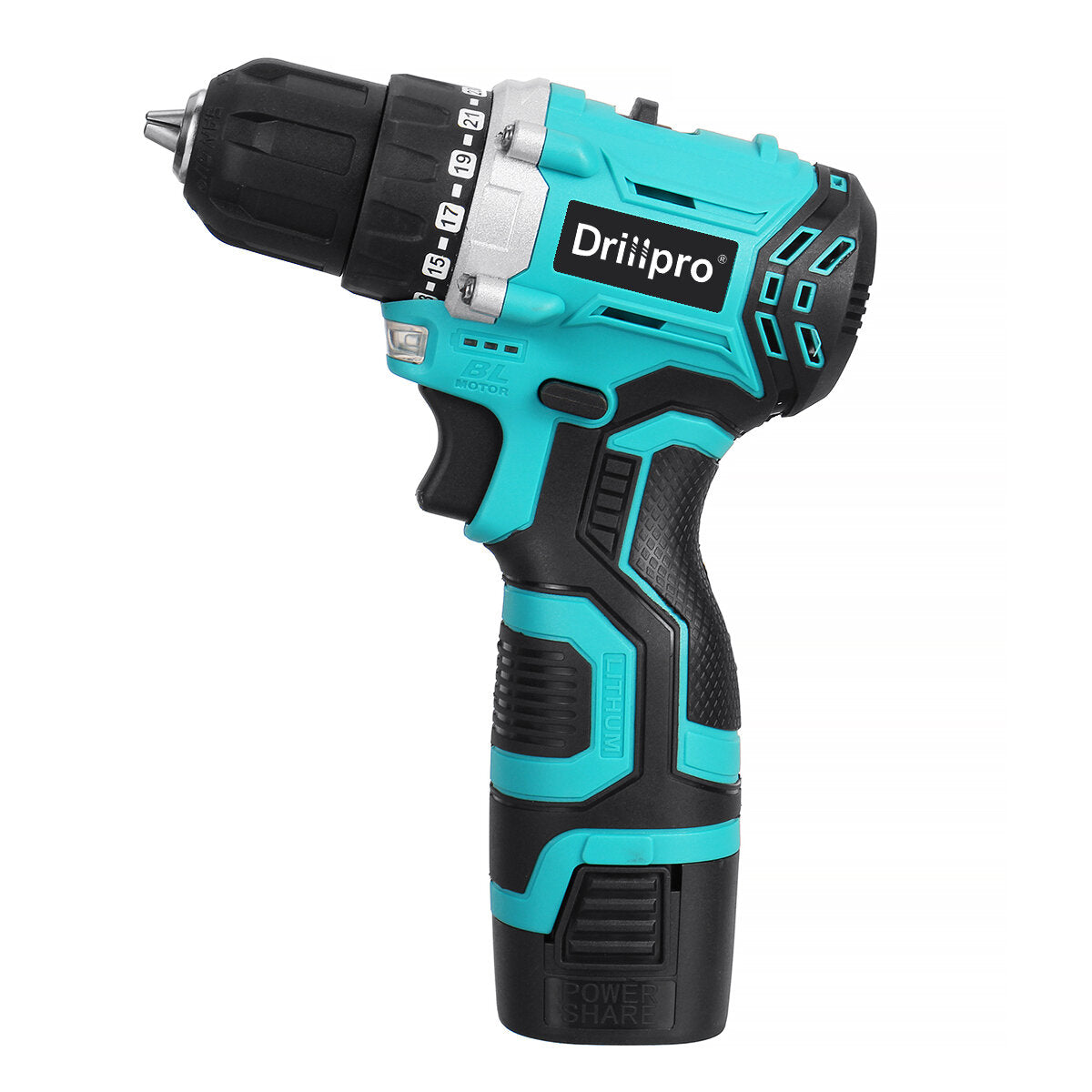 16.8V Brushless Electric Drill Driver Portable Rechargeable Screwdriver Power Tool W/ 1/2 Battery