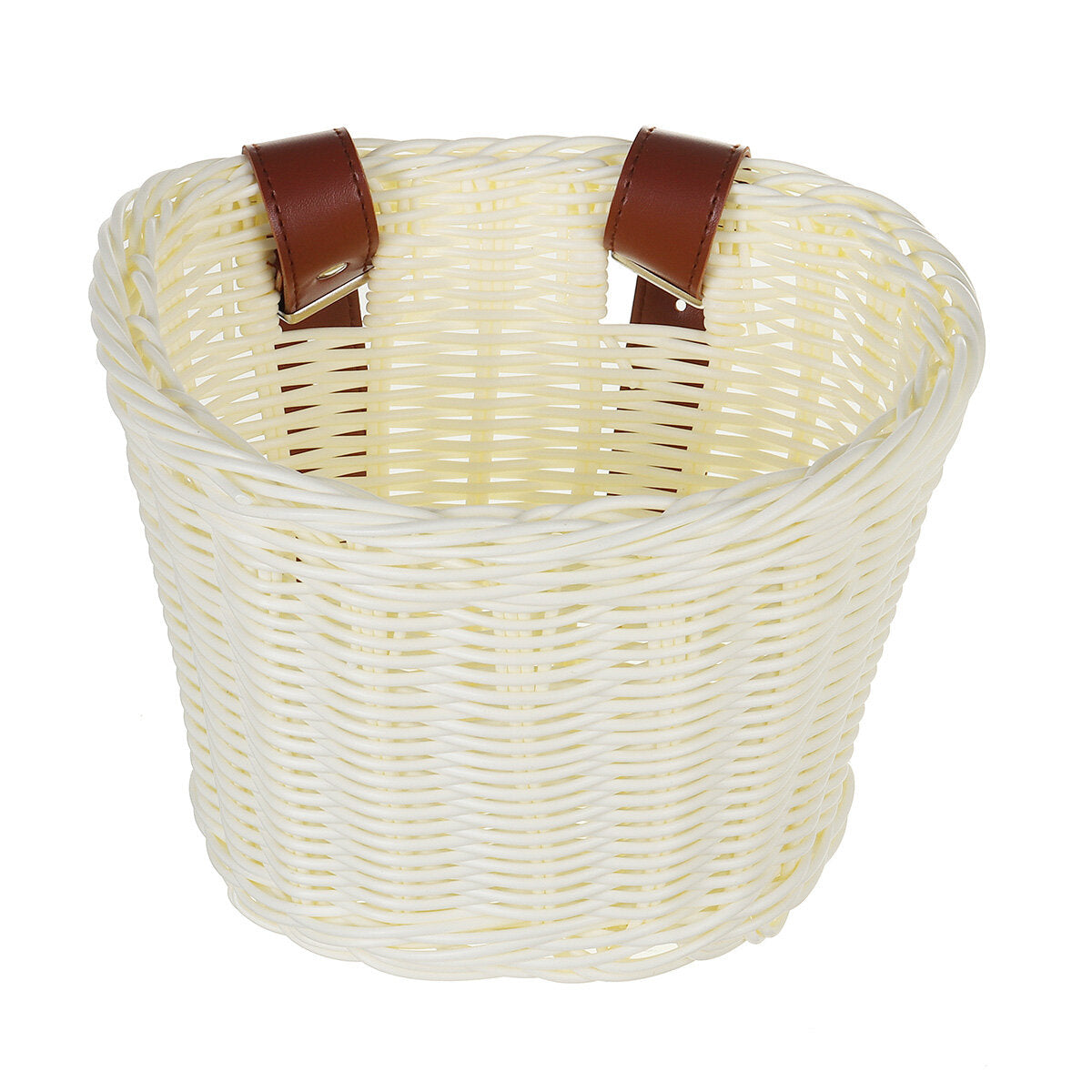 Kids Children's Rattan Bicycle Bike Front Basket Leather Strap Shopping Storage Case Kids Bike DIY Accessories
