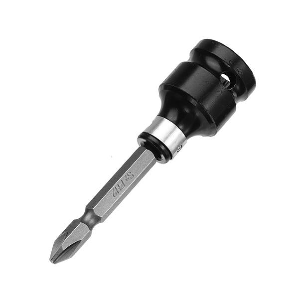 1/2 Inch Square to 1/4 Inch Hex Drill Chuck Converter With 65mm Double Head PH2 Screwdriver Bit