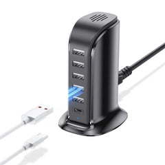 40W 6-Port USB PD Charger, Fast Charging Station for iPhone, Hui, Samsung, Xiaomi