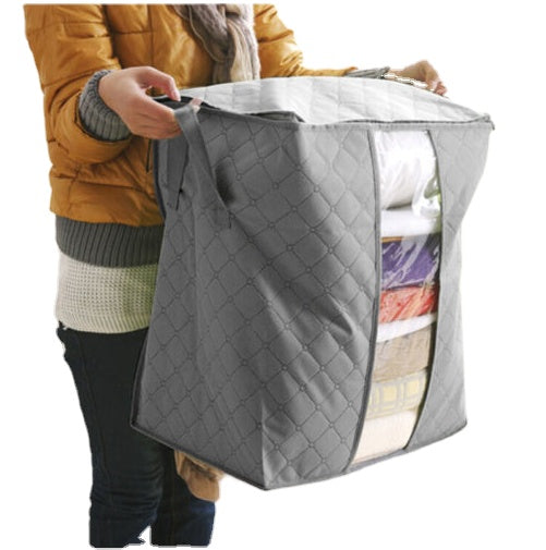 Foldable Bamboo Charcoal Storage Box Clothes Blanket Closet Organizer Bag Quilts Storage Bag