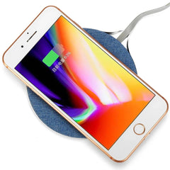 Fast Qi Wireless Charger Pad - Metal Cloth Mat for iPhone & Samsung 9V 7.5W