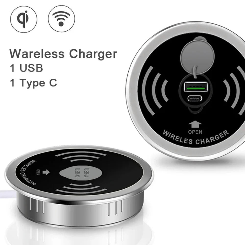 30W Fast Wireless Charger with USB Port for iPhone & Xiaomi Smartphones