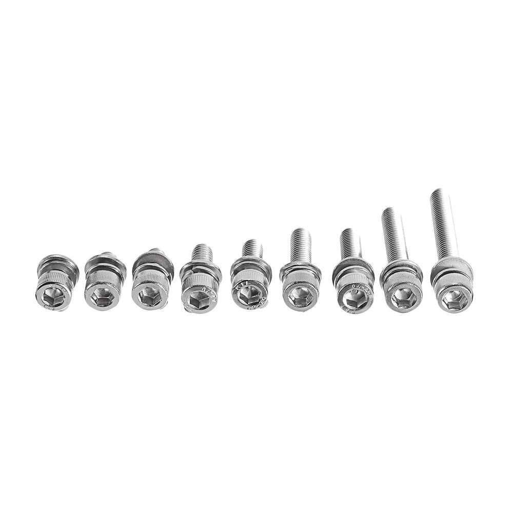 50Pcs M6 Hex Socket Knurled Cap Head Screw 304 Stainless Steel Bolt Assortment Set
