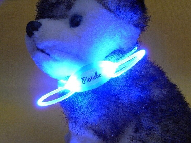 Colorful LED Pet Dog Collar Chain Luminous Light LED Dog Cat Night Light Collar