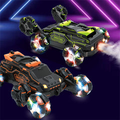 RC Stunt Car 2.4G 4WD Remote Control 360 Flip Drift LED Light Music Spary Double Sided Models Toys