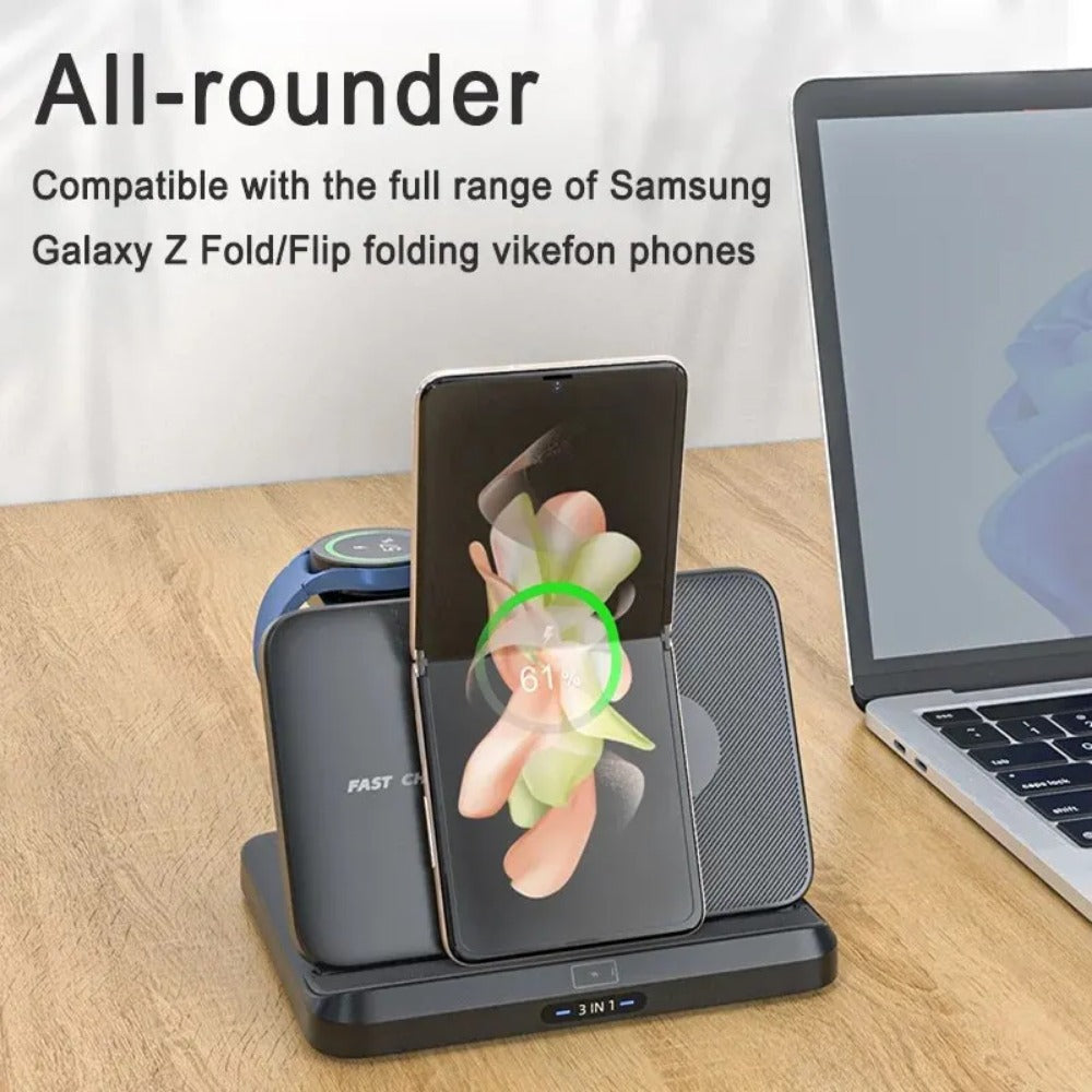 Foldable Wireless Charger Stand for Samsung Galaxy Z Fold 5 4 3 S23 Ultra, Watch 6 5, Buds2