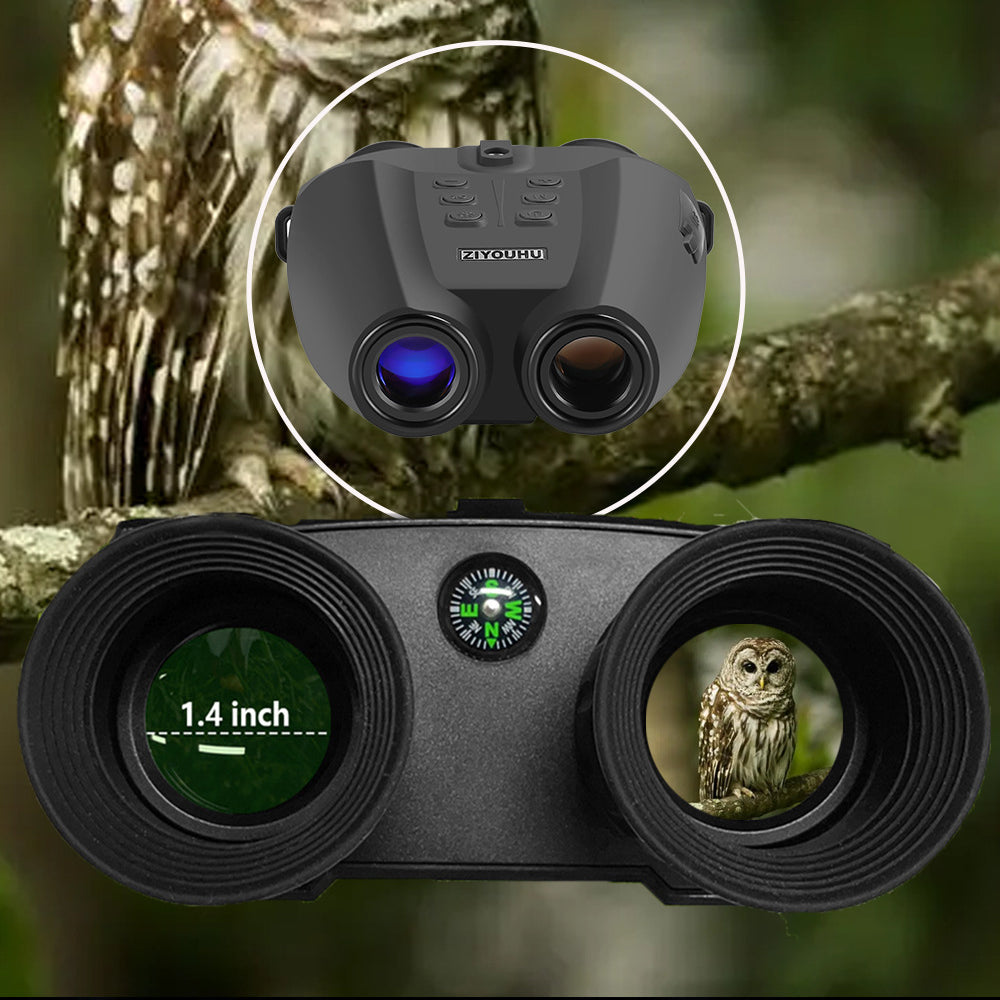 Dual Tube Digital Zoom Night Vision Scope, 300m Infrared 2.5k Ultra HD Head-mounted Hunting Telescope