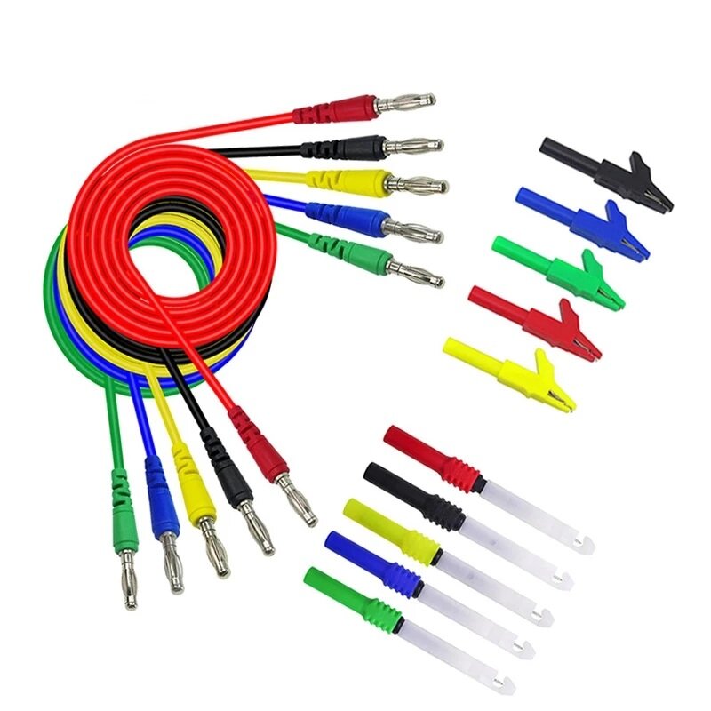 4mm Banana Plug Test Leads Kit with Saffty Piercing Needle Test Probes + Alligator Clips for Multimeter Testing