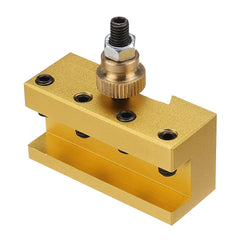 1/4-3/8 Inch 20x25x50mm Aluminum Turning and Facing Holder for Quick Change Tool Post Holder Gold