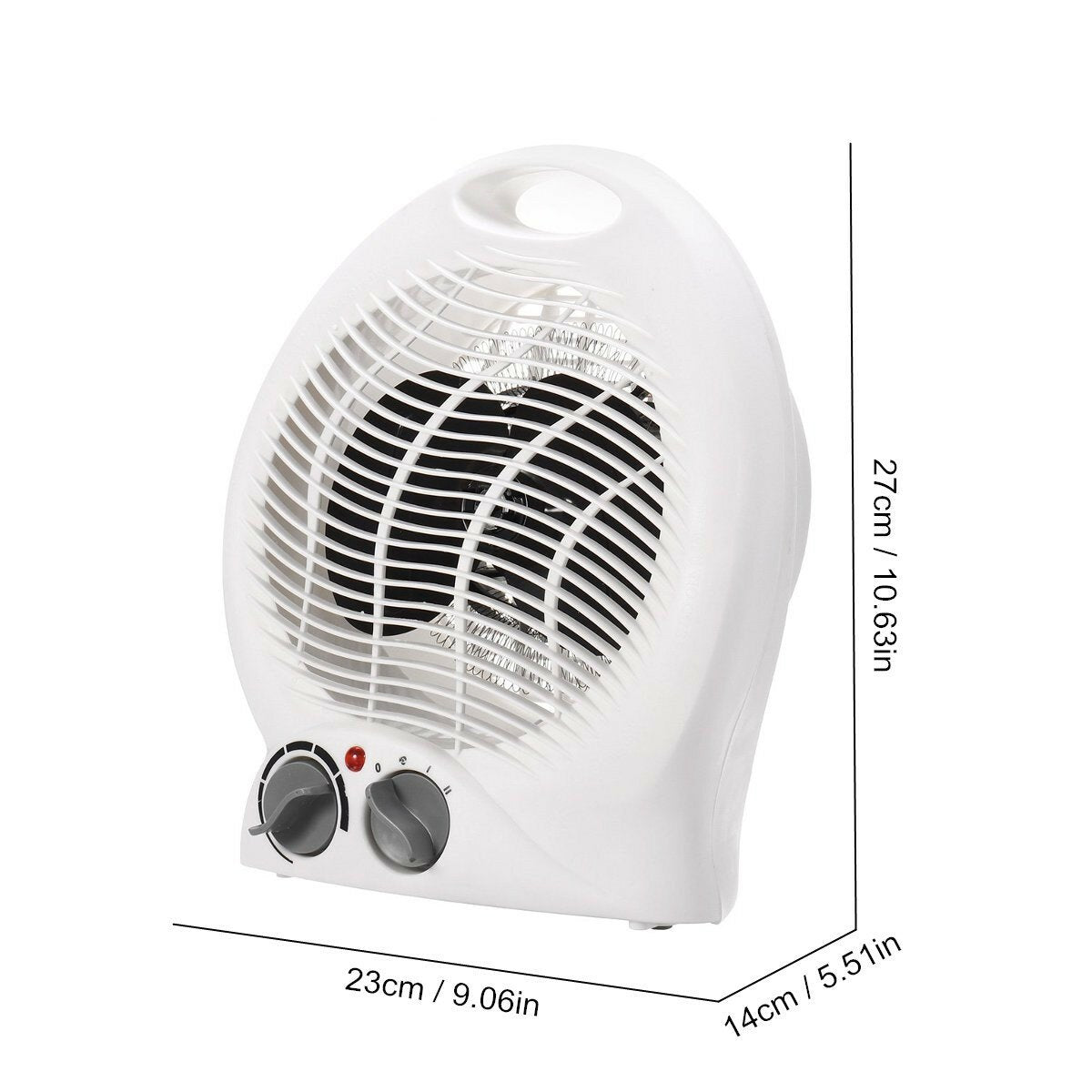 Portable 2000W Desktop Fan Heater - Oscillating Electric Heater for Home, EU Plug