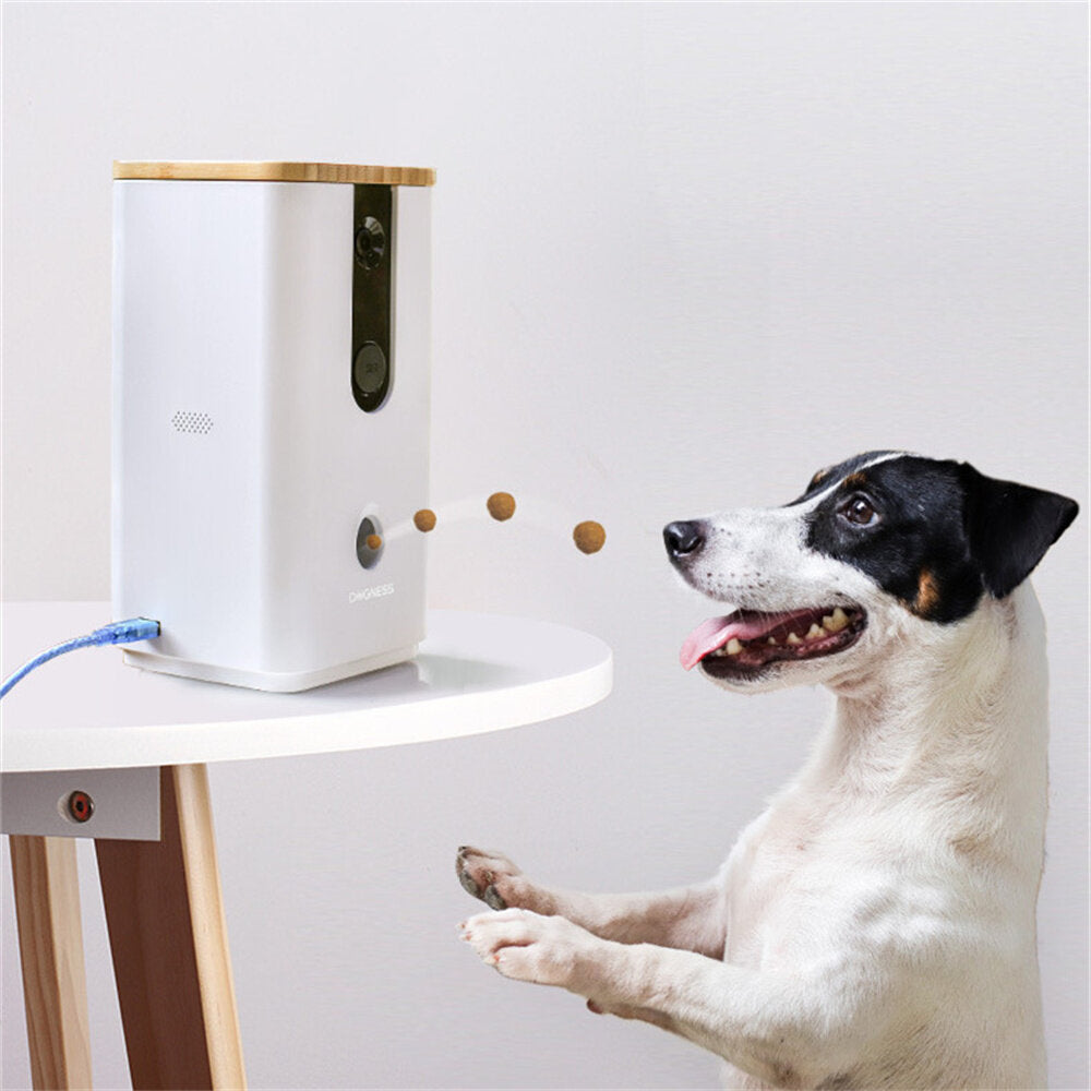 Intelligent Pet Camera Treat Dispenser Full HD WiFi Camera with Night Vision for Pets Viewing Two Way Audio Communication Designed for Dog Cat Puppy , Monitor Your Pet Supplies Training Remotely