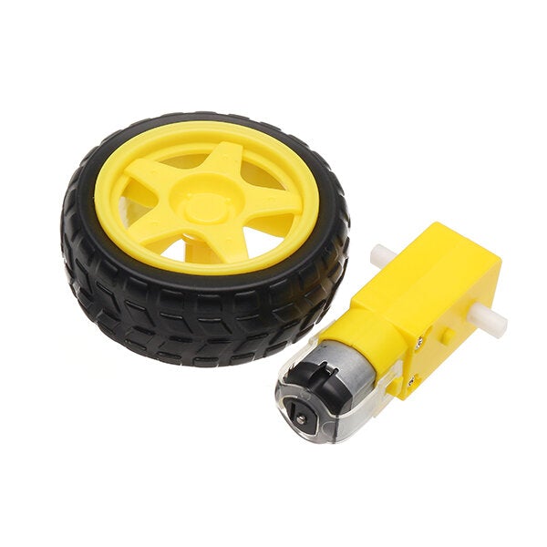 3-6V Dual Axis Gear Motor with 65mm Rubber Wheel