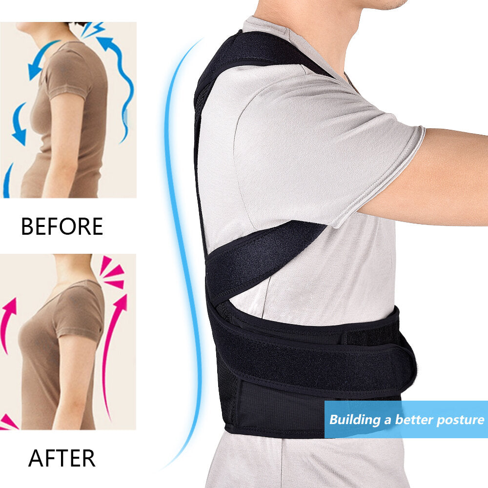 Adjustable Back Support Belt Back Posture Corrector Shoulder Lumbar Spine Support Back Protector