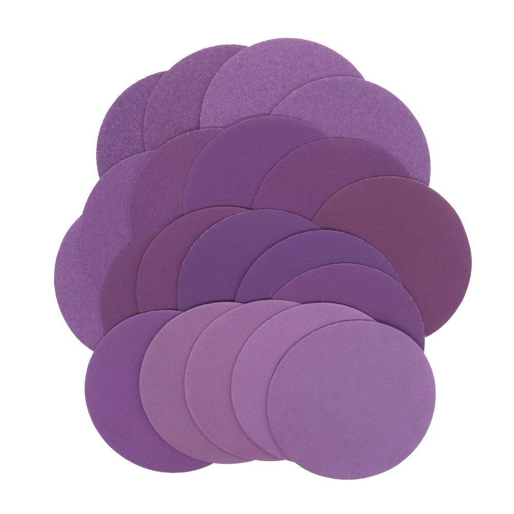 100pcs 4 Inch 100mm 80 Grit Purple Sanding Disc Waterproof Hook Loop Sandpaper for Metal Wood Car Furniture Polishing