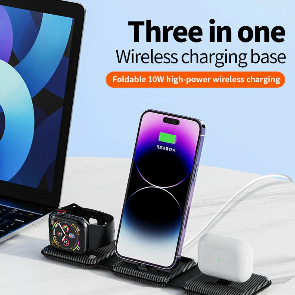 Fast Wireless Charger Pad for iPhone 13/14/Pro/Max, iWatch, AirPods, Qi-enabled