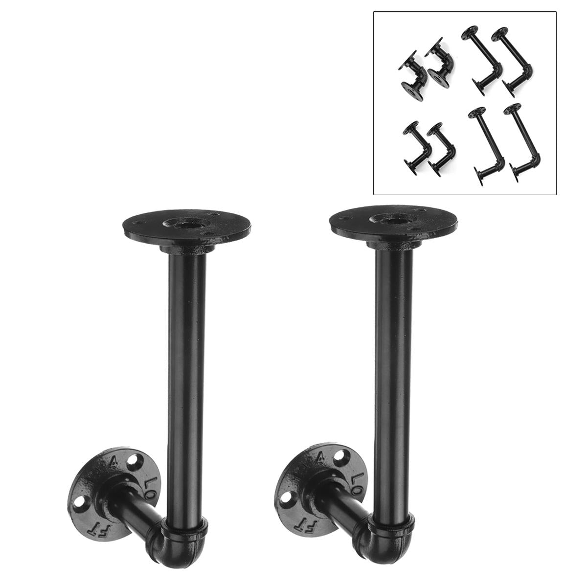 1 Pair of 70/130/180/210mm Steel Pipe Shelf Bracket Holder DIY Pipe Shelf Brackets