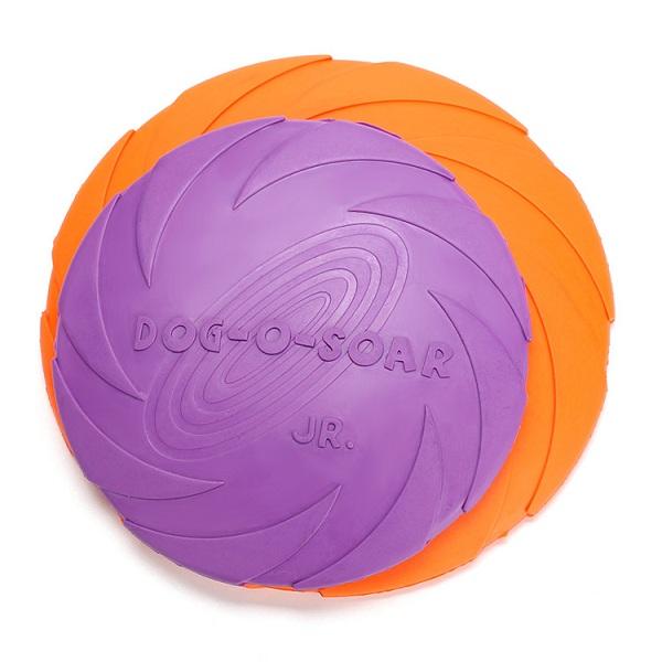 Dog Pet Toys Natural Rubber Flying Catch Toy Pets Toy Soft Training Plate Floating Disc