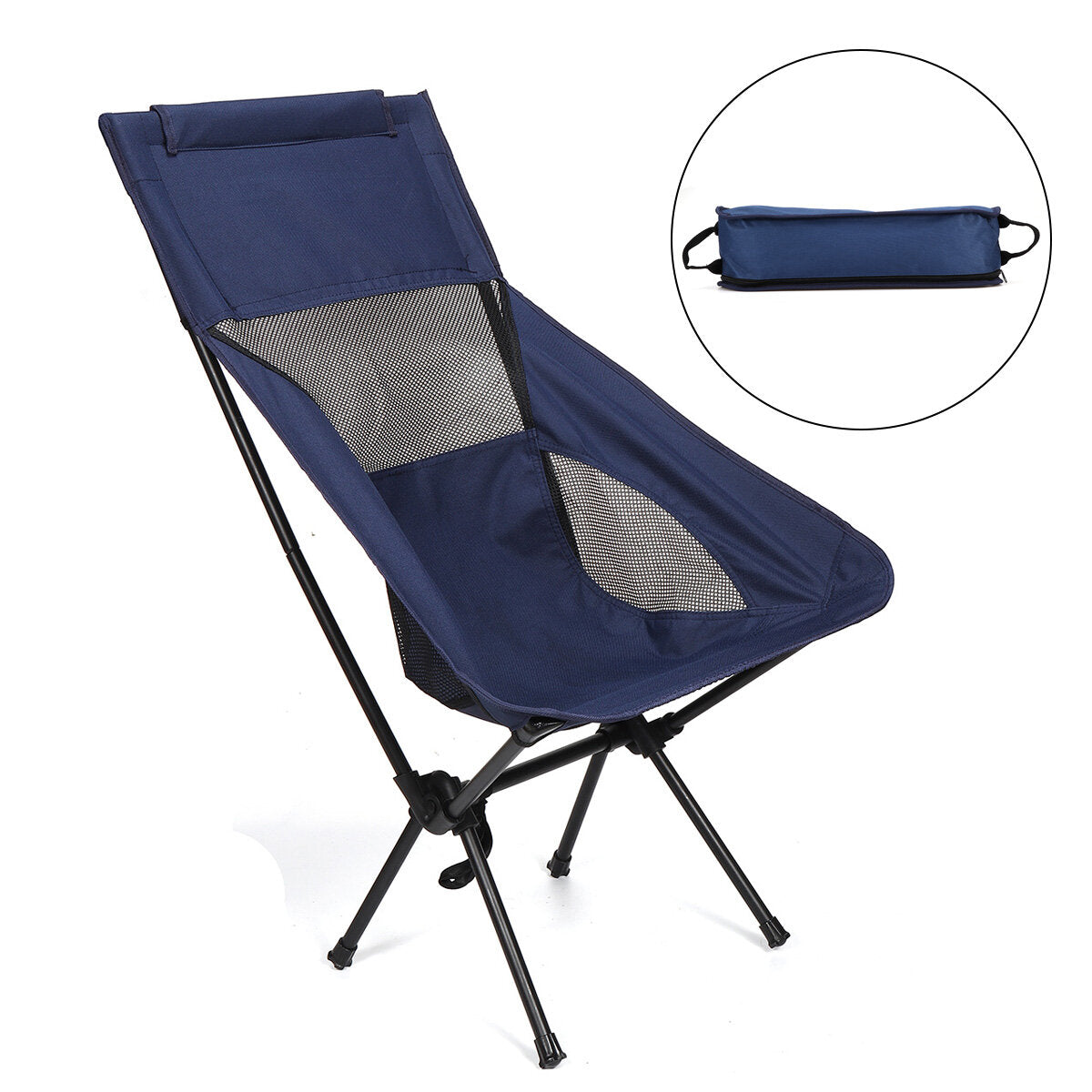 Folding Moon Chair Lightweight Fishing Stool Camping BBQ Seat Outdoor Travel Max Load 265lbs