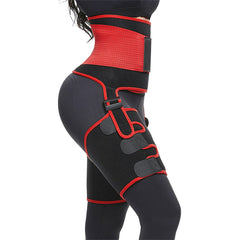 3-IN-1 Waist Training Belt Body Shaping Sauna Elbow Pads Waistband Corset Leg Hip Thigh Trainer Trimmer Home Fitness Tools