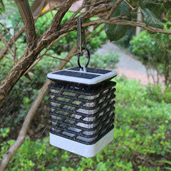 Outdoor LED Solar Lantern Hanging Light LED Waterproof Candle Yard Garden Camping Lamp