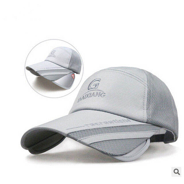 Summer Mesh Breathable Brim Retractable Hats Casual Baseball Cap Man Women Sunscreen Fishing Outdoor Sport Cap Fish hat