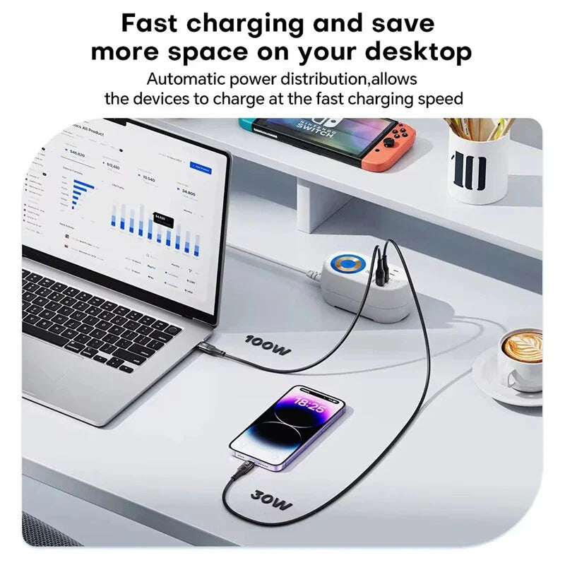 140W GaN 5-Port USB PD Charger with 15W Wireless Dock for iPhone, Samsung, Laptops & Tablets